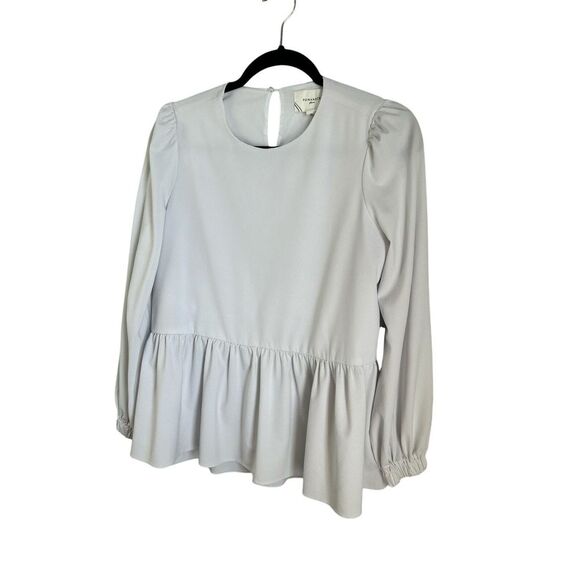 Tuckernuck POMANDER PLACE White Carlota Peplum Blouse Size Small - Picture 5 of 9